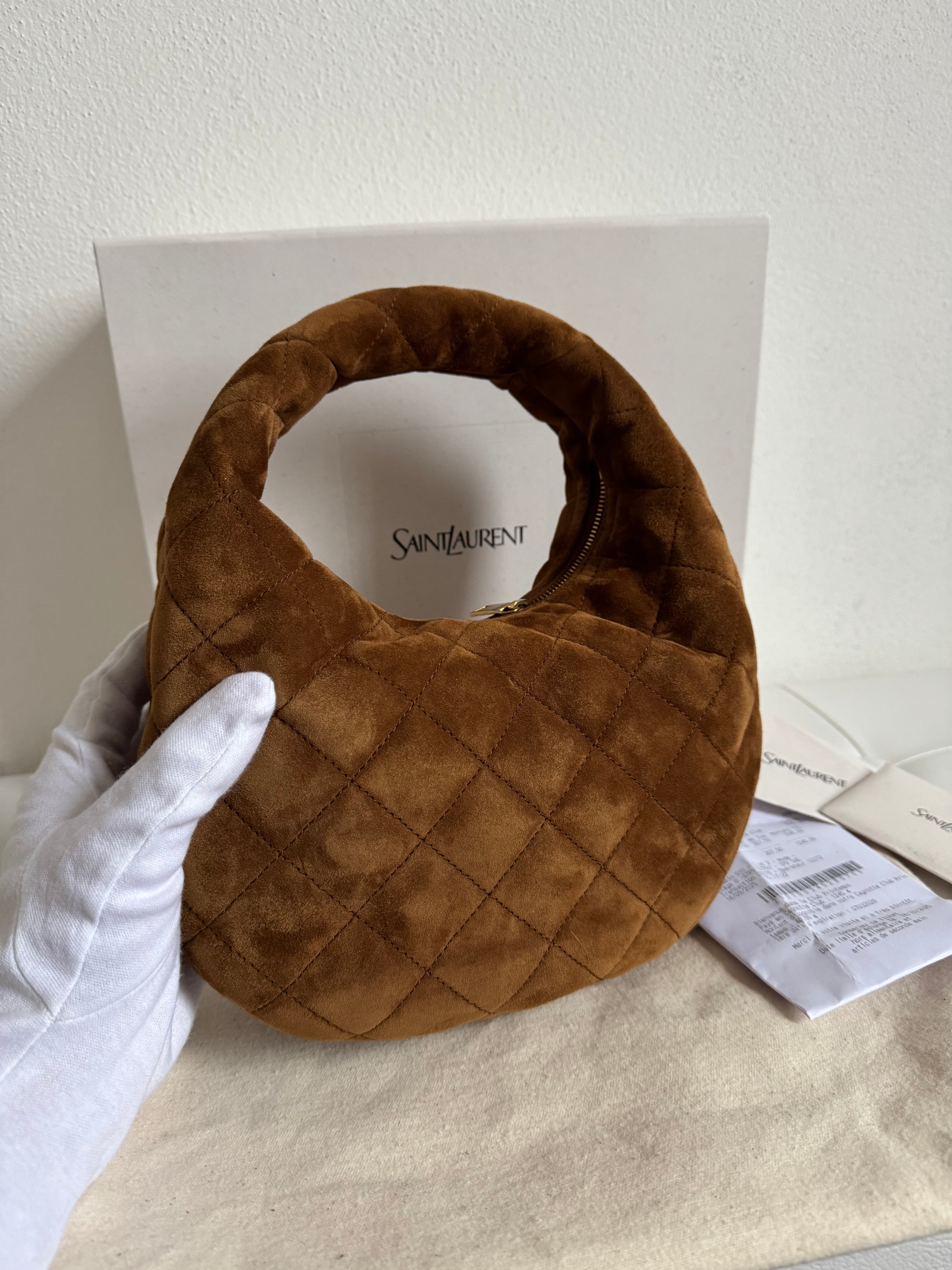 Saint Laurent Icarino Suede Cognac