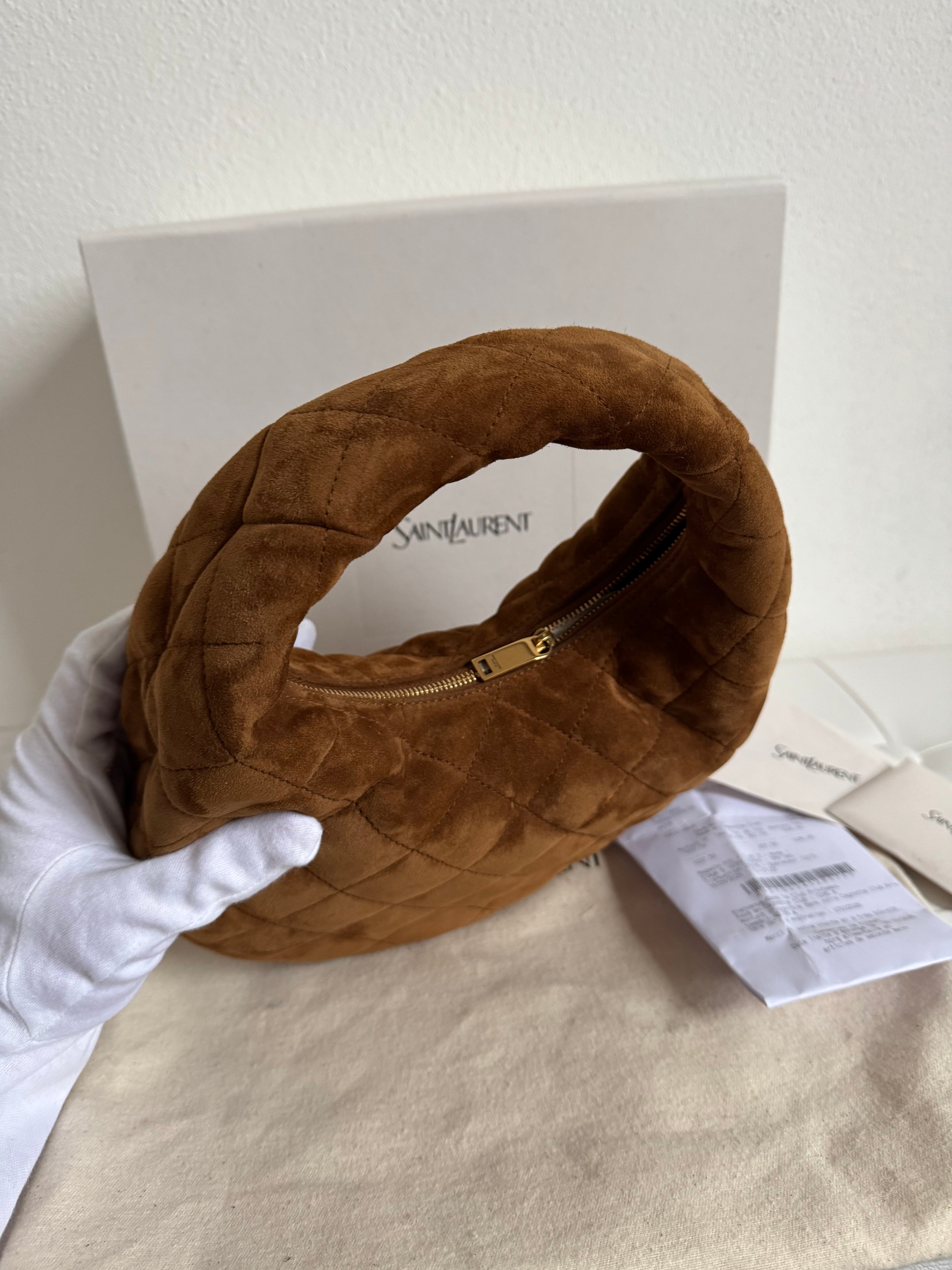 Saint Laurent Icarino Suede Cognac