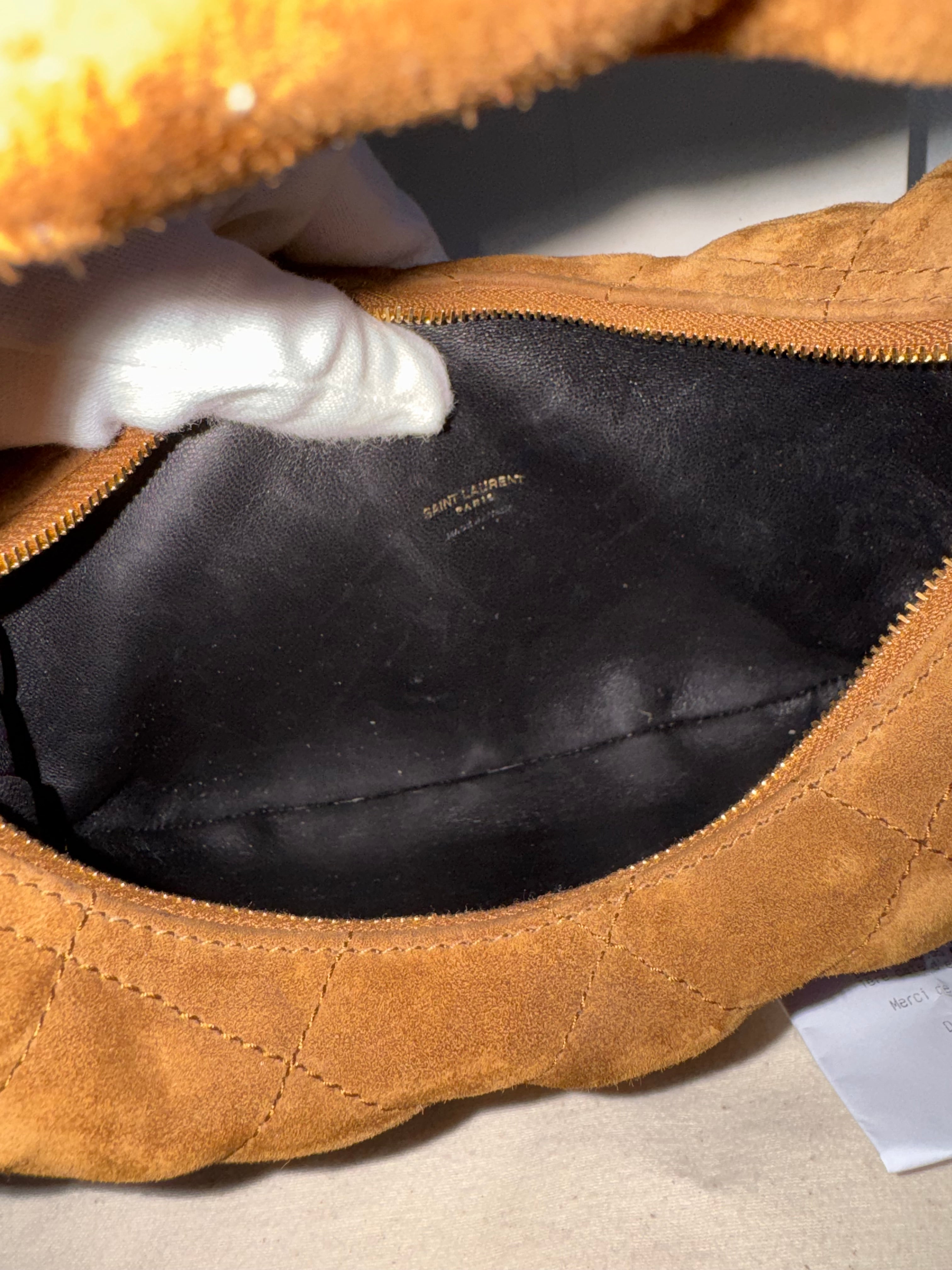 Saint Laurent Icarino Suede Cognac