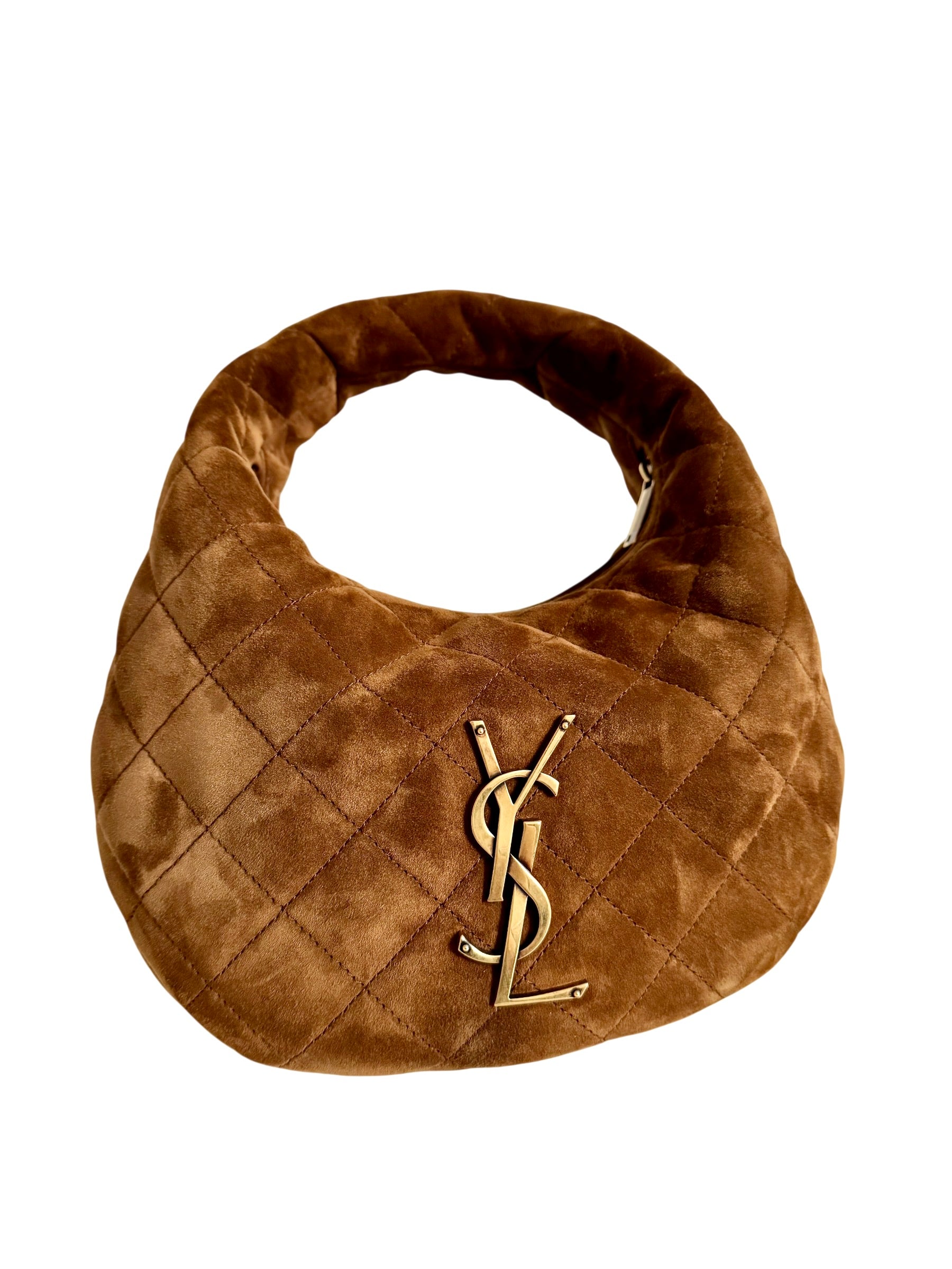 Saint Laurent Icarino Suede Cognac