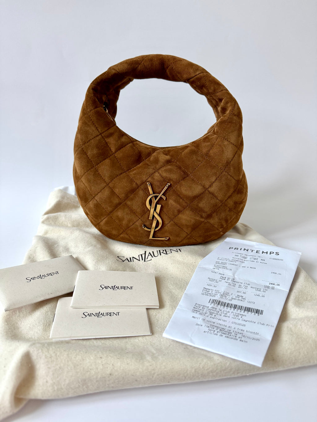 Saint Laurent Icarino Suede Cognac