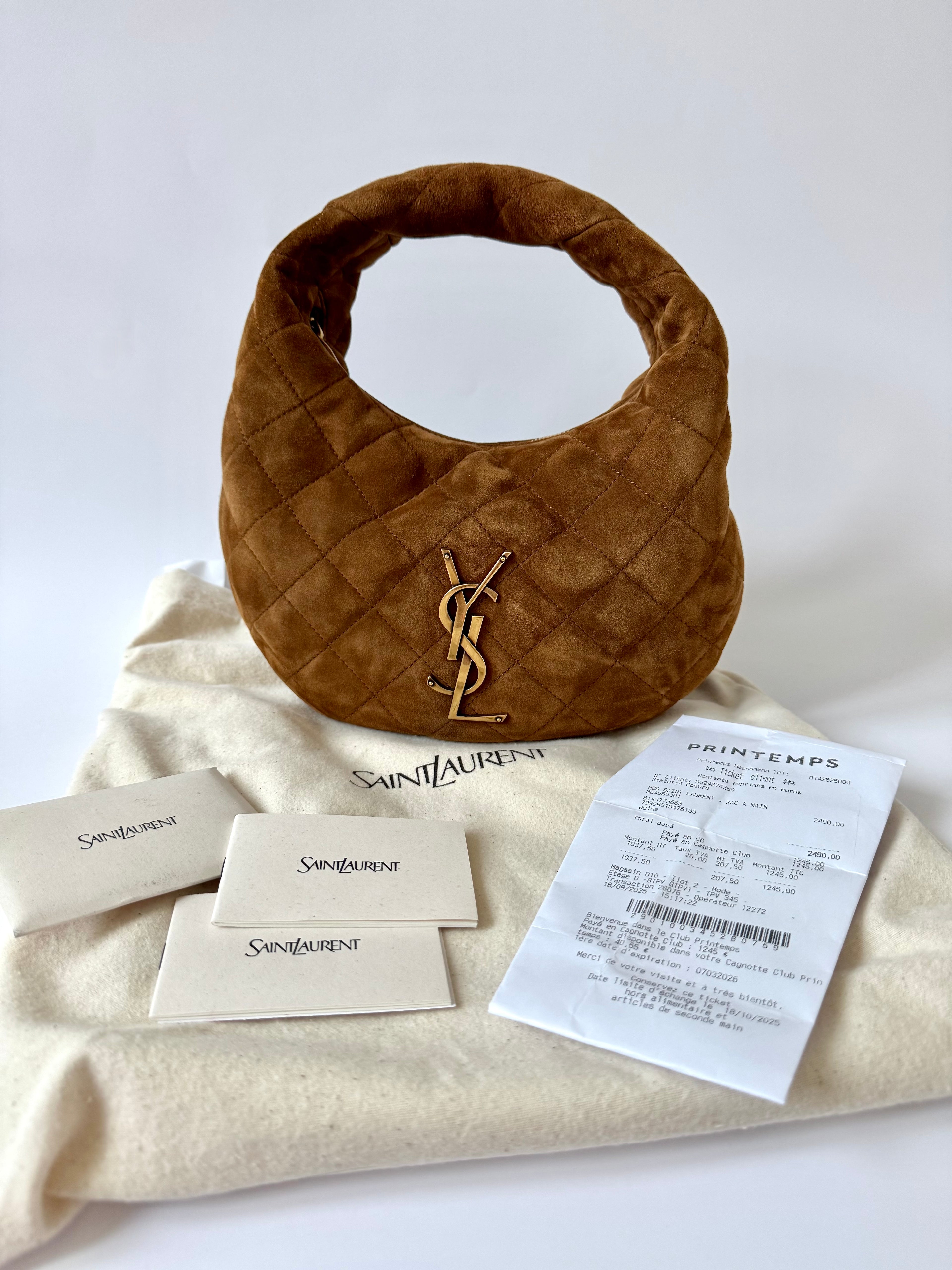 Saint Laurent Icarino Suede Cognac